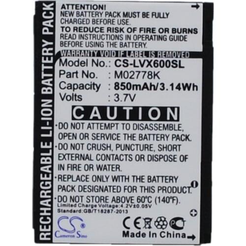 Cameron Sino Mobile SmartPhone Replacement Li-ion Battery 850mAh For Asus Lotus LX600, LX600 Free Tools