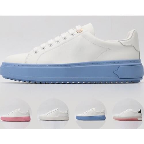 2021 Spring White Womens Sneakers Genuine Leather Casual Sport Luxury Design Brand Shoes Woman Vulcanize Shoes Chunky Sneaker