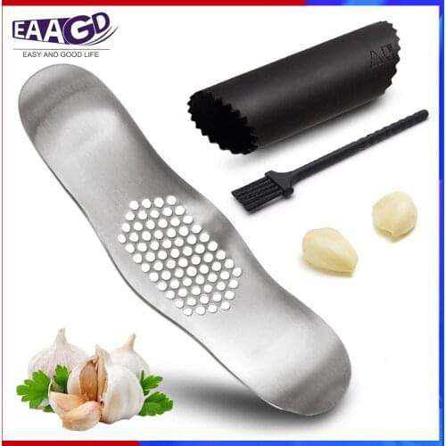 1Pcs Garlic Crusher, Garlic Rocker, Stainless Steel Garlic Press Garlic Chopper Squeezer Slicer Mincer Press