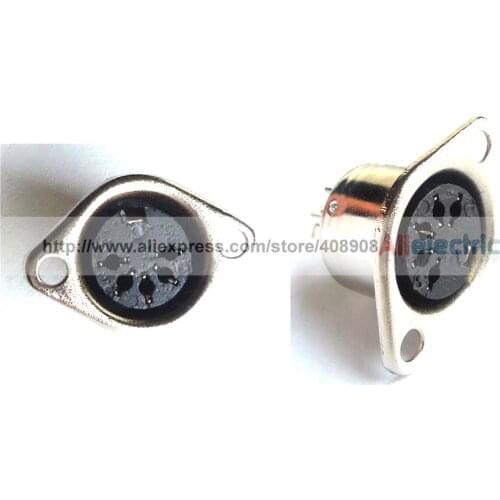 20 Pcs Hulled 5 Pin DIN Socket Female Panel Mount Connectors Soldering Iron DIY