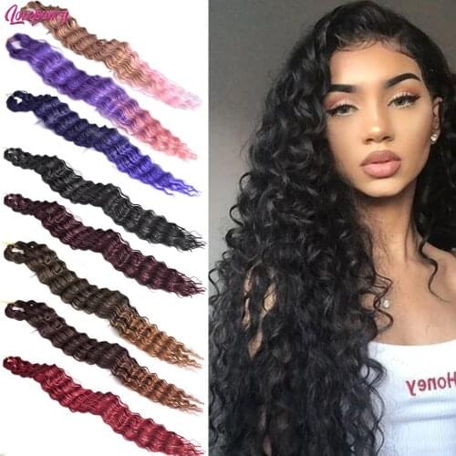 30 Inch Long Soft Water Wave Crochet Hair Synthetic Goddess Braiding Hair Natural Wavy Blonde Ombre Hair Extensions Lovepancy