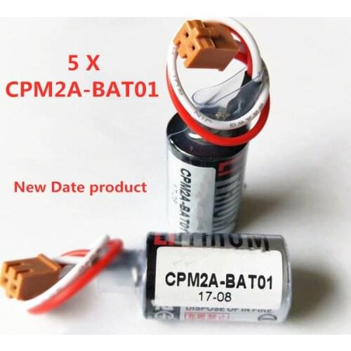 5pcs Batteries ER3V JZSP-BA01 CPM2A-BAT01 3.6V PLC Battery with connector