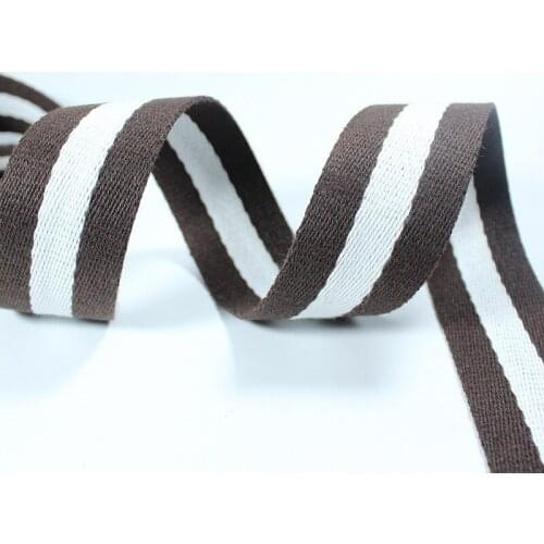 50 yards 3.2cm wide High density khaki white webbing Two-color reinforced non-slip polyester-cotton webbing