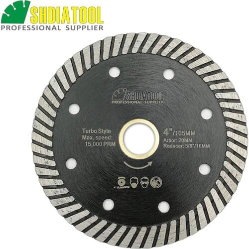 SHDIATOOL Diameter 4"/105mm Diamond Sawblade Hot Pressed Narrow Turbo Blade Granite Marble Concrete Masonry Cutting Disc Wheel