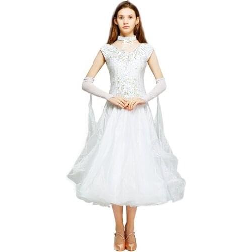 White ballroom dance competition dresses fringe standard ballroom dress standard dance dresses dance wear ballroom waltz dress