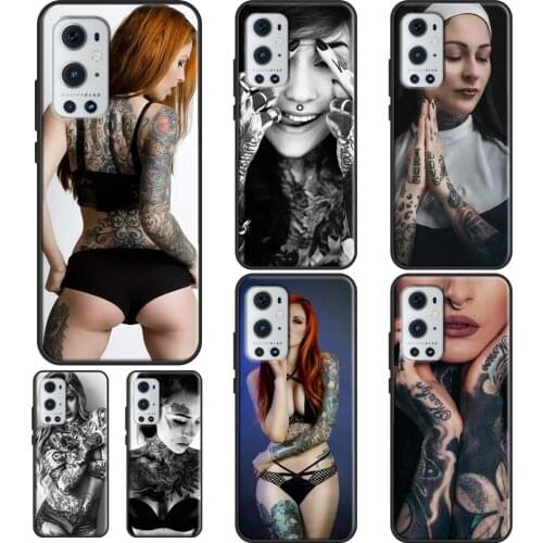 Sexy sleeve tattoo girl For OnePlus 8T 7T Nord 7 8 9 Pro Case For OPPO Realme C3 C11 C15 GT Neo Q3 6 7 8 Pro Cover
