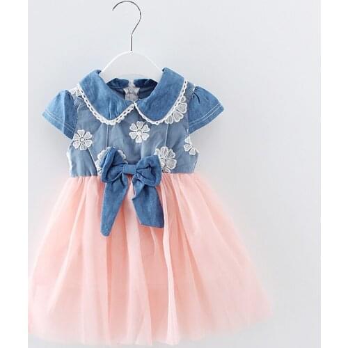 2021 New Baby Girl Princess Denim Dresses Clothing Summer Kids Cute Girls Dresses Costume For 9M-3Y Children Clothing