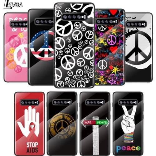 Peace Symbol Flag For Samsung Galaxy S21 Ultra Plus 5G M51 M31 M21 Tempered Glass Cover Shell Luxury Phone Case