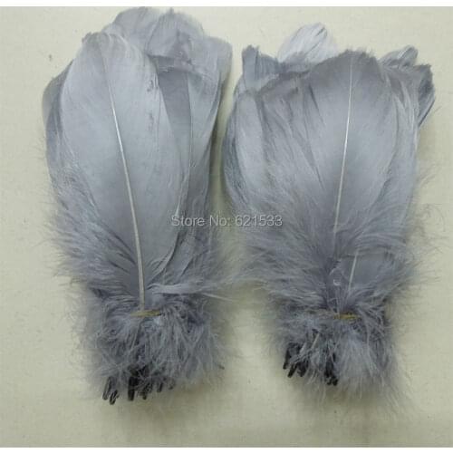 Goose Feathers,200pcs/lot Light Grey Colour Feathers ,Goose Nagoire Loose feathers,13-18cm ,use for masks, mailings&crafts