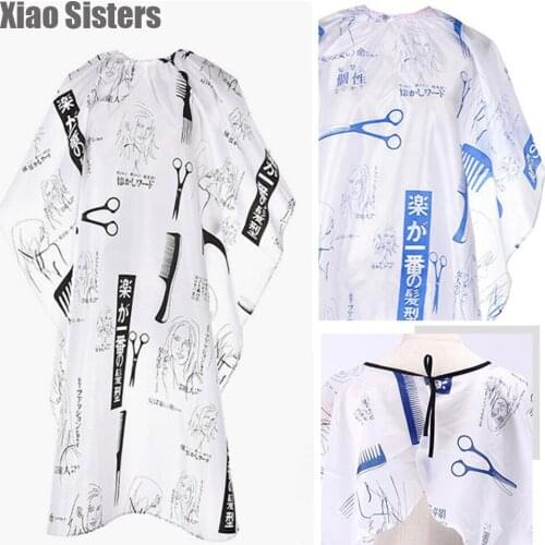 Haircut Hairdresser Japanese Style Sketch Cloth Pattern Apron Polyester Cape Hair Style Design Supplies Salon Barber Dress