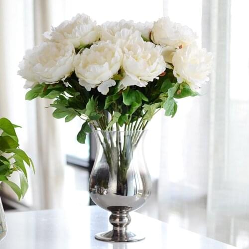 5 Head King Silk Peony Fake Flower For Bride Wedding Decoretion Artificial Plant Indoor Garden Artificial Flower For Home Decor