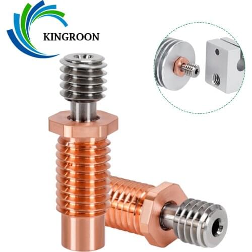 KINGROON 5pcs E3D V6 Throat Heat Break All-Metal Titanium Alloy Copper 3D Printer Throat For 1.75mm E3D V6 HOTEND Heater Block