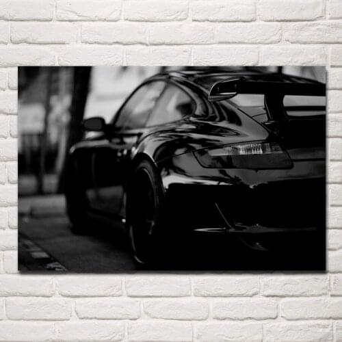 Cool black and white super sports car KC559 living room home wall modern art decor wood frame fabric poster