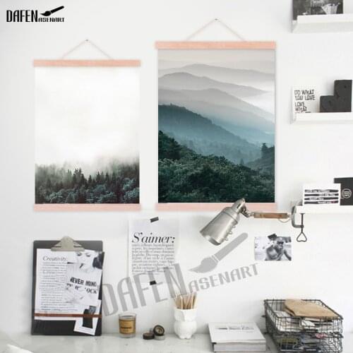 Forest Landscape scroll painting Nordic Decoration Wall Art New Canvas Poster And Print Canvas Painting Decorative Picture