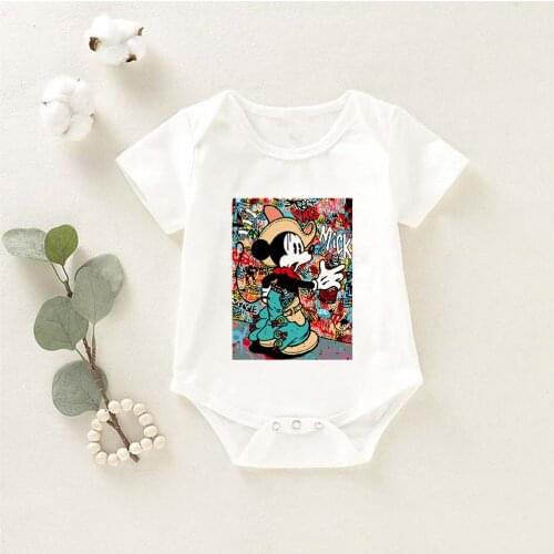 Hot Summer Fashion Disney Graphic Baby Clothes Onesie Baby Girl Jumpsuit Fun Personality Camiseta Comfortable Baby Boy Bodysuit