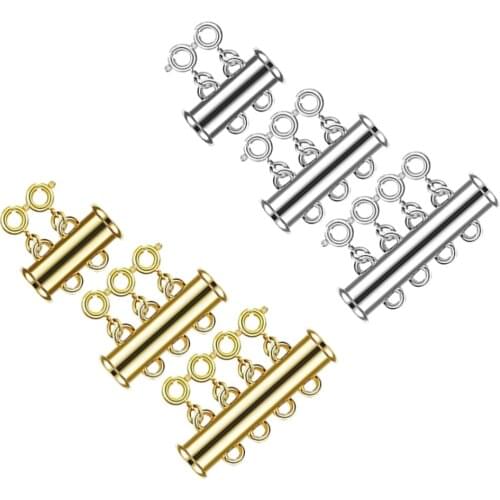 6Pcs Magnetic Clasps Snap Hook Creative Multi-row Magnetic Buckles for DIY Accessories Jewelry Decor (Silver and Golden)