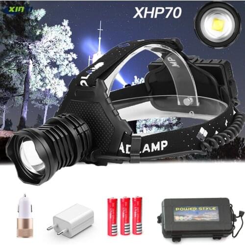90000LM Powerful XHP70.2/XHP50 Led headlamp Headlight 5Modes Zoom head lamp flashlight torch Lantern for outdoor Fishing Camping