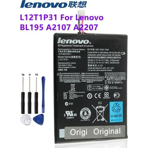 Original Battery L12T1P31 for Lenovo Ideatab A2 A2107 A2207 Tablet Akku with Repair Tools
