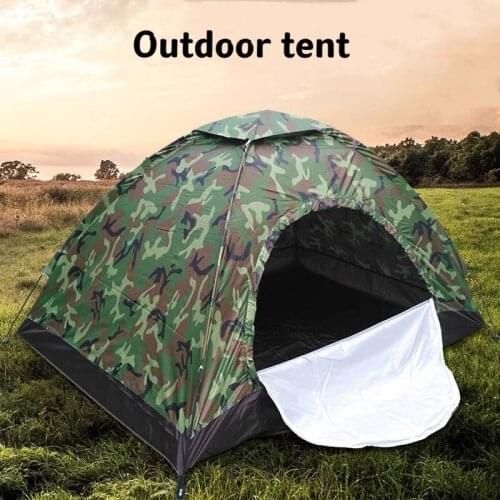 3-4 person single layer camouflage outdoor tent manual single layer thickening waterproof sunscreen camping camping tent