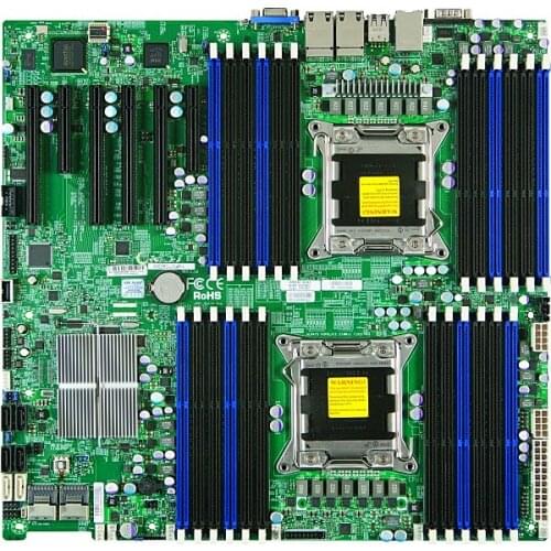 Used Applies to for Supermicro X9DRI-LN4F+ LGA2011 dual C606 DDR3 supports 2680 V2 server motherboard