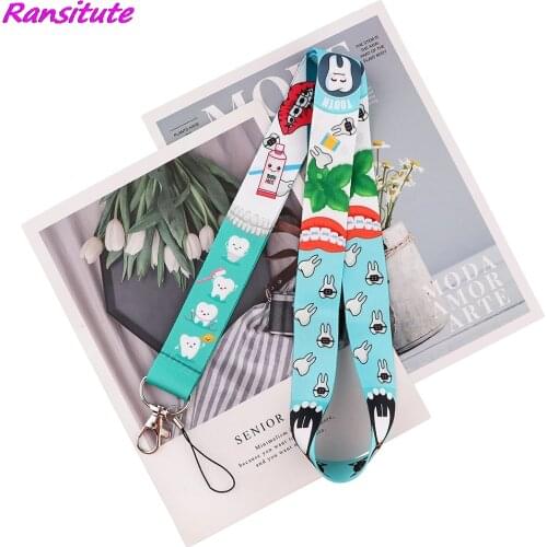 Ransitute R1793 Protect Teeth KeyChain Lanyard For Doctor Dentist Hanging Neck Phone Lanyard ID Card Badge Holder Lariat Lanyard