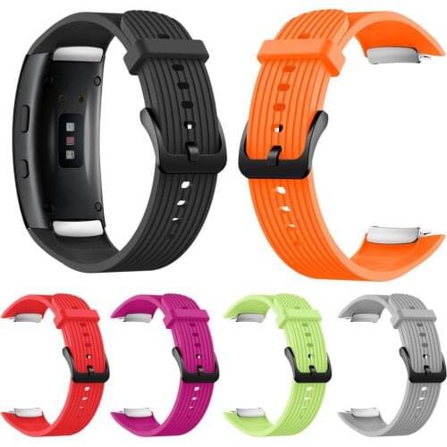Adjustable Striped Silicone Watch Band Wrist Strap for Samsung Gear Fit 2 Pro New