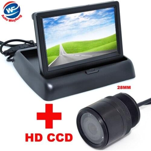 Auto Parking Assistance System 4.3 Digital TFT LCD Mirror Car Parking Monitor + 170 Degrees 28mm Car Rear view Camera