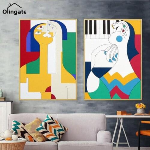 Modern Abstract Figure Family Canvas Painting Gallery Mother Gift Wall Art Poster Print Picture Living Room Home Decoration