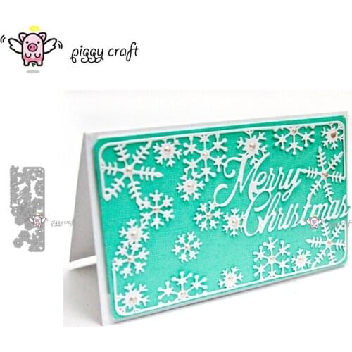 Piggy Craft metal cutting dies cut die mold Christmas snowflake frame Scrapbook paper craft knife mould blade punch stencils die