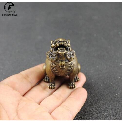 Vintage Design chinese Style Mini fengshui pixiu copper Bronze Incense Burner Censer Metal Craft Home Decor Living Room Supplies