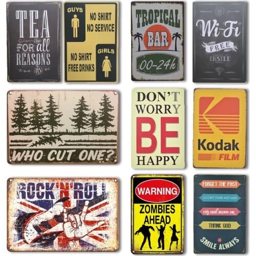 Wifi Free Metal Sign Retro Warning Signs Life Motto Metal Tin Plates Bar Hotel Cafe Store Wall Signs Decorative Metal Plaque