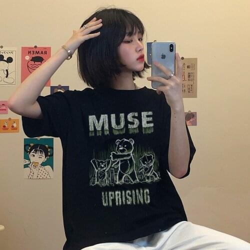 Womens t-shirts anime y2k Tops tees dropshipping goth harajuku Kawaii oversize aesthetic graphic Black korean gothic clothes