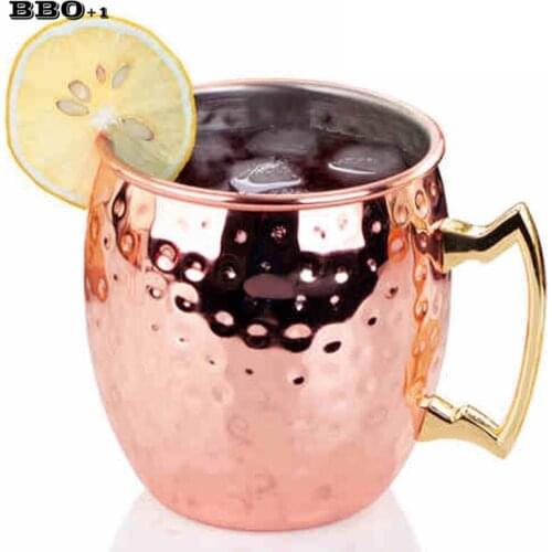 100% Copper Moscow Mule Mug Coffee Cup Vintage Beer Big Mule Cup Kitchen Utensils Restaurant Bar Cafe Beer Beverage Mugs