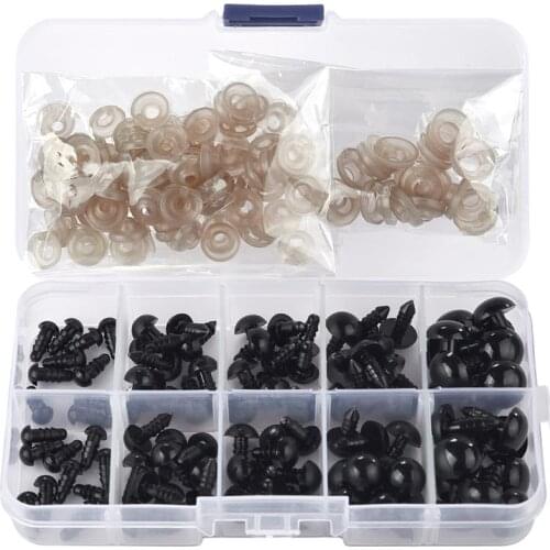 100pcs Eyeball Doll Accessories Black Plastic Plush Safety Eyes Amigurumi For Toys 6mm 8mm 12mm DIY Funny Toy Eyes Animal