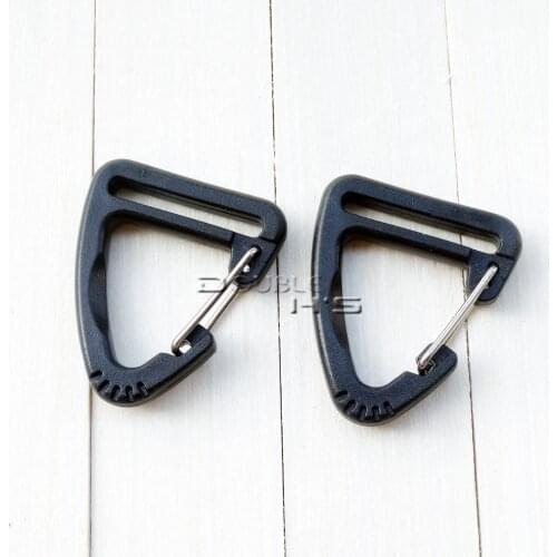 500pcs/lot 1''Plastic Buckles Hook Climbing Carabiner Hanging Keychain Link Backpack Strap Webbing 26mm