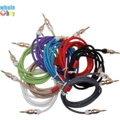 Jack Audio Cable Jack 3.5 mm Male to Male Cloth Audio Aux Cable For iPhone Car Headphone Speaker Wire Line Aux Cord 500pcs/lot