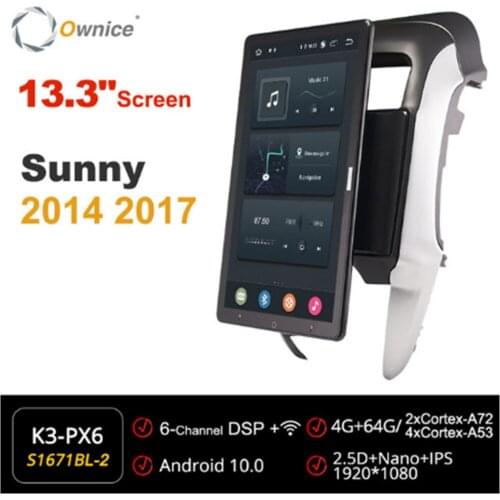 Ownice 1080P Android 10.0 Car Radio ForNissan Sunny 2014 - 2017 Video Auto Multimedia head Unit 13.3" IPS Rotatable