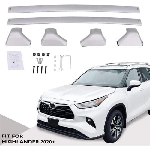 Car Roof Luggage Rack for Toyota Highlander XLE & Limited & Platinum 2020-2021 Aluminum alloy Cross Bars Roof Rack Silver