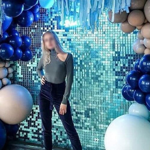 Sequin Wall Shimmer Backdrop Wedding Acrylic Grid Panel Event Party Baby Boy First Birthday Shower Shop Style Sky Blue Beautiful