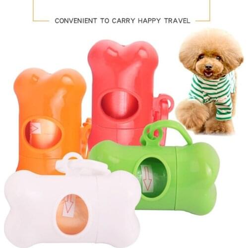 Pet Toy Practical Pet Dog Bone Poop Bag Dispenser Waste Garbage Holder Dispensers Poop Bags Pets Dogs Trash Cleaning Supplies