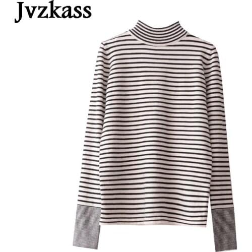 Женские полосатые футболки Jvzkass China At AliExpress