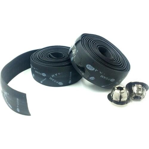Road Bike Bicycle Handlebar Tape Cycling Handle Belt Cork Wrap With Bar Plugs Black Anti-Vibration Wrap