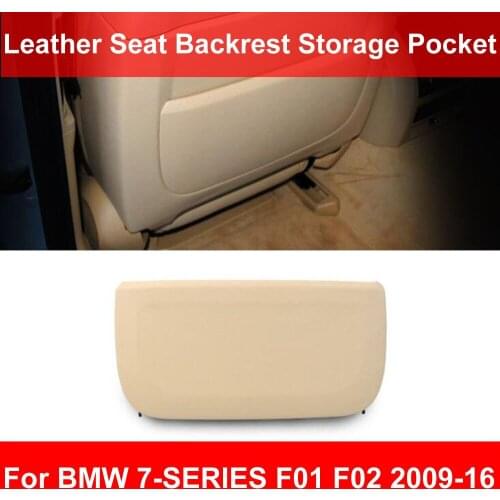 LHD RHD Beige Car Rear Seat Backrest Panel Genuine Leather Cover Storage Pocket For BMW 7-series F01 F02 730 735 740 750 2009-16