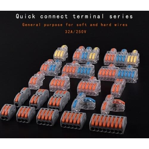 Mini Fast Wire Cable Connectors Universal Compact Conductor Spring Splicing Wiring Connector Push-in Terminal Block SPL-2/3 212