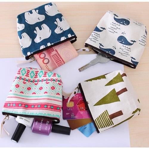 Mini Canvas Coin Purse Girls Sanitary Napkin Bag Coin Pouch Kids Money Bag ID Card Storage Holder Cosmetic Organizer Cute Wallet