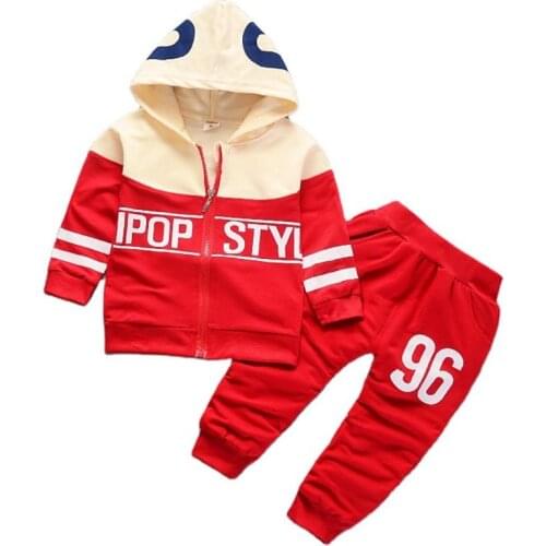 Fashion Spring Autumn Baby Girl Clothes Children Boys Casual Letter Jacket Pants 2Pcs/set Toddler Cotton Costume Kids Tracksuits
