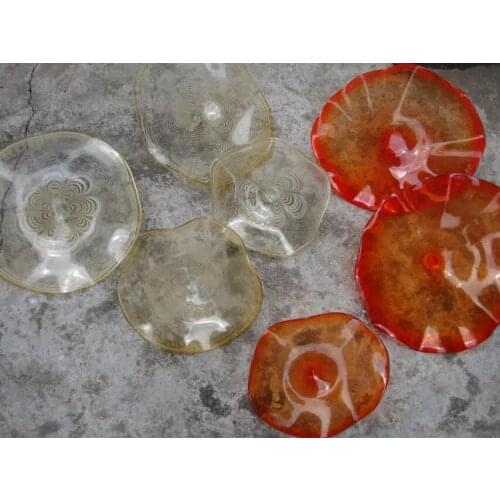 Fashion New Design Wall Mounted Hanging Hand Blown Stained Glass decorative Wall Light Plate