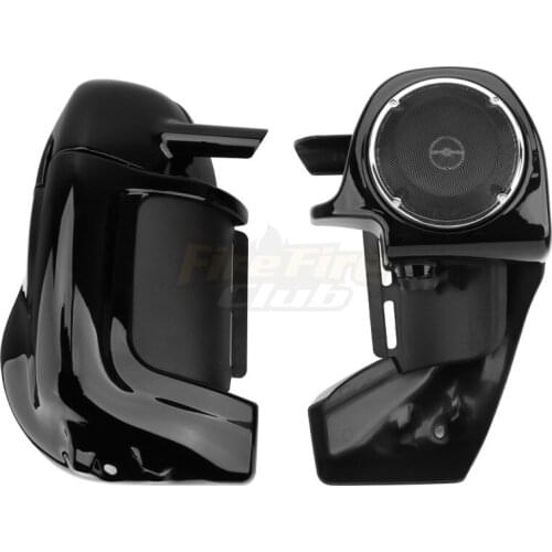 Motorcycle Gloss Black 6.5" Speaker Box Lower Vented Fairing Leg For Harley Touring Road Glide 1983-2013
