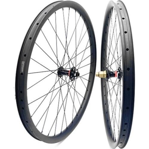 MTB 29er Carbon mtb wheels 27.4x23mm tubeless Asymmetry bike wheels boost Front 110x15 Rear 142x12 Thru axle Pillar 1423 Spokes