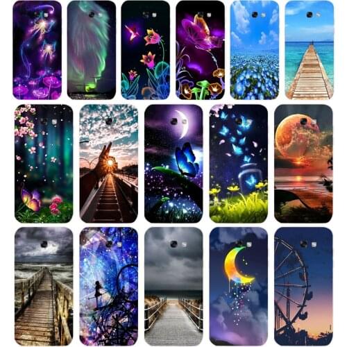 03 A dreamy color scheme Soft Silicone Tpu Cover phone Case for Samsung Galaxy A5 2015 2016 A7 2017 A8 Plus A9 2018 A80